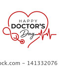 Happy doctor's day stethoscope heartbeat minimalist graphic with stethoscope heartbeat healthcare appreciation hospital 141332076