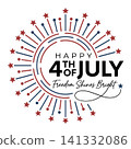 Happy 4th of july freedom shines bright fireworks illustration with fireworks patriotic independence celebration american 141332086