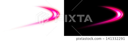 Pink light trails, speedlight motion blur, transparent background material. Pink light trails, speedlight motion blur, transparent background material. 141332291