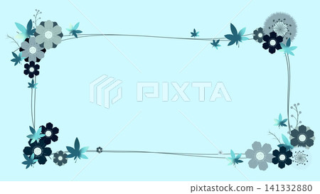 可愛的秋季植物邊框:時尚的背景素材,以波斯菊和楓葉為特色。 可愛的秋季植物邊框:時尚的背景素材,以波斯菊和楓葉為特色。 141332880
