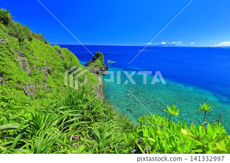 [Okinawa Prefecture] Cape Maeda and the East China Sea under clear skies 141332997