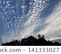 Mysterious cirrocumulus clouds cover the sky before dusk. 141333027