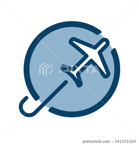 Airplane icon, representing air travel and business trips. Airplane icon, representing air travel and business trips. 141333324