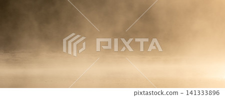 Lake Onbara, its surface shrouded in morning mist. Lake Onbara, its surface shrouded in morning mist. 141333896