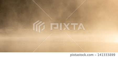 Lake Onbara, its surface shrouded in morning mist. Lake Onbara, its surface shrouded in morning mist. 141333899