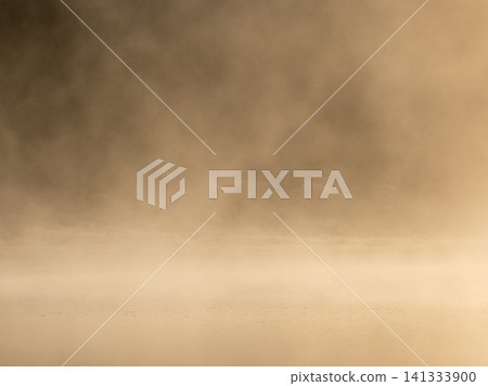 Lake Onbara, its surface shrouded in morning mist. Lake Onbara, its surface shrouded in morning mist. 141333900