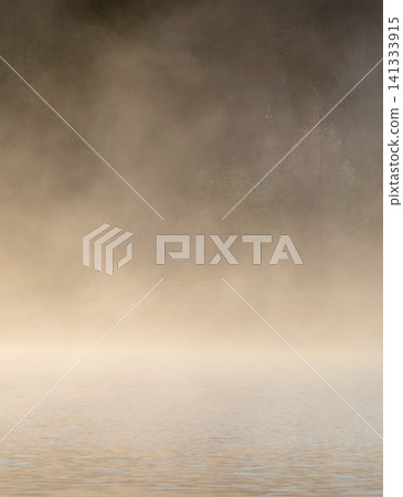 Lake Onbara, its surface shrouded in morning mist. Lake Onbara, its surface shrouded in morning mist. 141333915