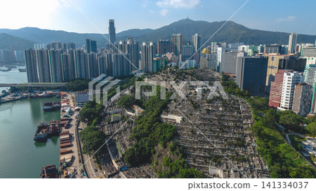 July 11 2026. Hong Kong View of Tsuen Wan Chinese Permanent Cemetery July 11 2026. Hong Kong View of Tsuen Wan Chinese Permanent Cemetery 141334037