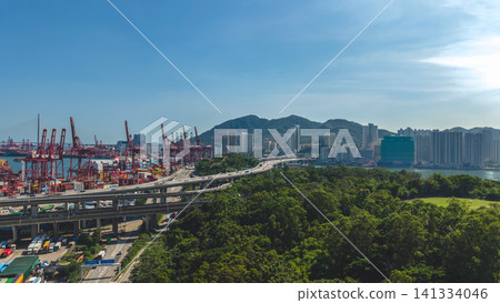 July 11 2026. Hong Kong Green Lawn At Kwai Chung Park Overlooking July 11 2026. Hong Kong Green Lawn At Kwai Chung Park Overlooking 141334046