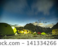 Night view of Mt. Tsurugi and the starry sky at the campsite 141334266