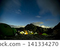 Night view of Mt. Tsurugi and the starry sky at the campsite 141334270