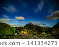 Night view of Mt. Tsurugi and the starry sky at the campsite 141334273