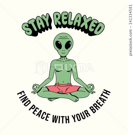 alien yoga zen illustration 141334581