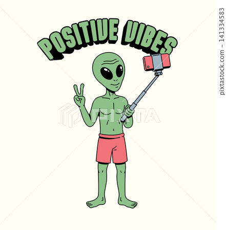 aliens are taking selfies illustration aliens are taking selfies illustration 141334583