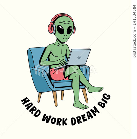 aliens are using laptops illustration aliens are using laptops illustration 141334584