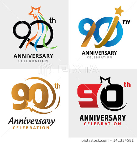 set of number 90 years anniversary celebration star set of number 90 years anniversary celebration star 141334591