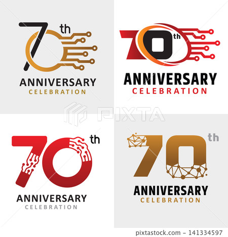 set of number 70 years anniversary celebration technology set of number 70 years anniversary celebration technology 141334597