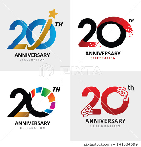 set of number 20 years anniversary celebration set of number 20 years anniversary celebration 141334599