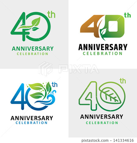 set of number 40 years anniversary celebration nature set of number 40 years anniversary celebration nature 141334616