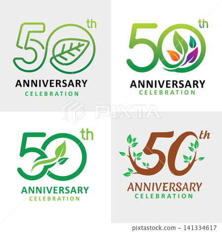 set of number 50 years anniversary celebration nature set of number 50 years anniversary celebration nature 141334617
