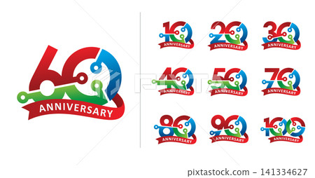Set of anniversary circuit technology number Set of anniversary circuit technology number 141334627