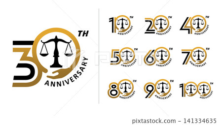 Set of anniversary gold law number Set of anniversary gold law number 141334635