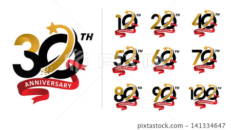 Set of anniversary modern golden star sliding number Set of anniversary modern golden star sliding number 141334647