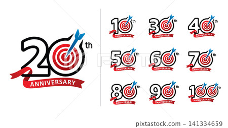 Set of anniversary modern target number 141334659