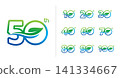 Set of anniversary water and leaf number 141334667