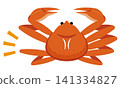 An illustration of a snow crab with one leg broken. 141334827