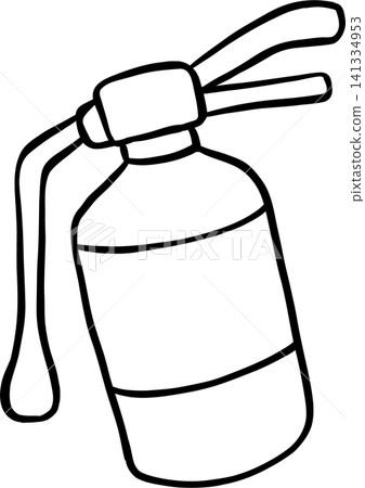 Hand Drawn Fire Extinguisher Outline Doodle Illustration 141334953