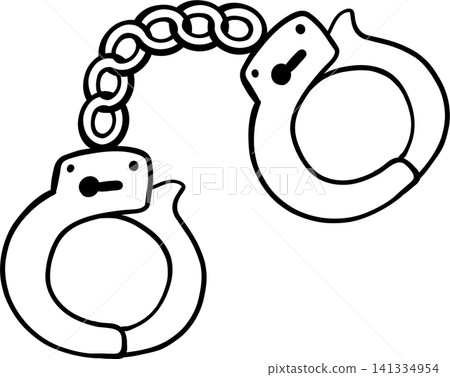 Hand Drawn Police Handcuffs Outline Doodle Illustration Hand Drawn Police Handcuffs Outline Doodle Illustration 141334954