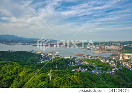 Summer view overlooking Muroran Port 141334974