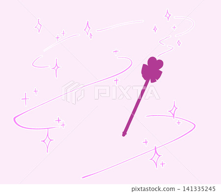 Image of casting a spell with a magic wand - silhouette Image of casting a spell with a magic wand - silhouette 141335245