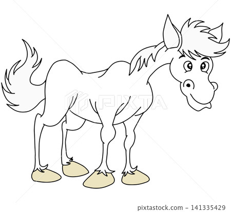 Hand-drawn animal illustration ☆ White horse 141335429