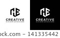 HE or EH initial letter logo design vector 141335442