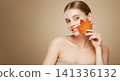Autumn portrait of beautiful woman with clean fresh skin 141336132