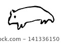 [Transparent Background] Monochrome Hand-Drawn Line Art of Walking Animals 141336150