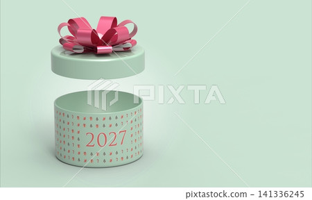 2027 Christmas Gift Box 3D Render 141336245