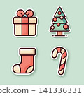 Cute Christmas icon set  141336331