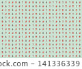 Cute Christmas icon set with candy cane, gift box, xmas tree and stocking on mint green background. 141336339