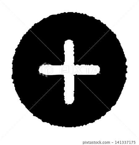 Illustration of a handwritten plus sign Illustration of a handwritten plus sign 141337175