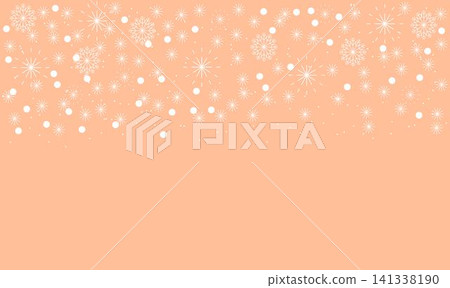 Abstract Christmas Peach Fuzz background with white snowflakes Abstract Christmas Peach Fuzz background with white snowflakes 141338190