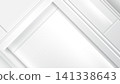 Clean minimalist geometric white background with soft gradient and shadow, modern 3d paper-cut or layered. Ideal for professional presentations, UI design and clean product backdrop. Vector. 141338643