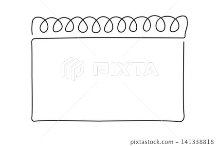 Loose-leaf calendar continuous line drawing. Organizer concept. Leap year Loose-leaf calendar continuous line drawing. Organizer concept. Leap year 141338818