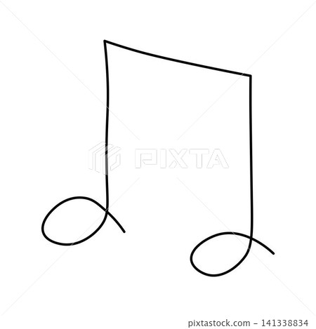 One continuous line drawing of music note. Minimalist music symbol or logo One continuous line drawing of music note. Minimalist music symbol or logo 141338834