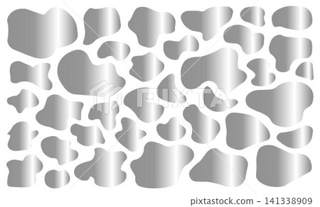 Set of silver organic shapes. liquid shapes, graphic design elements. Bright luxury color Set of silver organic shapes. liquid shapes, graphic design elements. Bright luxury color 141338909