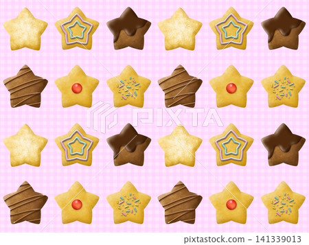Seamless pattern of star-shaped cookies A-2 Seamless pattern of star-shaped cookies A-2 141339013