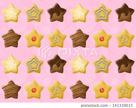 Seamless pattern of star-shaped cookies A-4 Seamless pattern of star-shaped cookies A-4 141339015