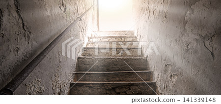 Steps from the dark basement to the light Steps from the dark basement to the light 141339148